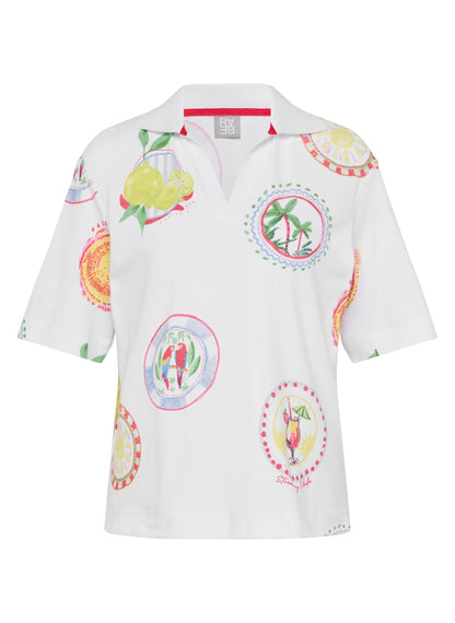 Rabe White Motif Print Top