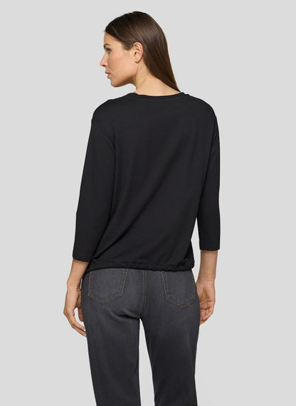 Rabe Black Leaf Print Top