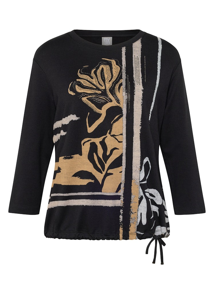 Rabe Black Leaf Print Top