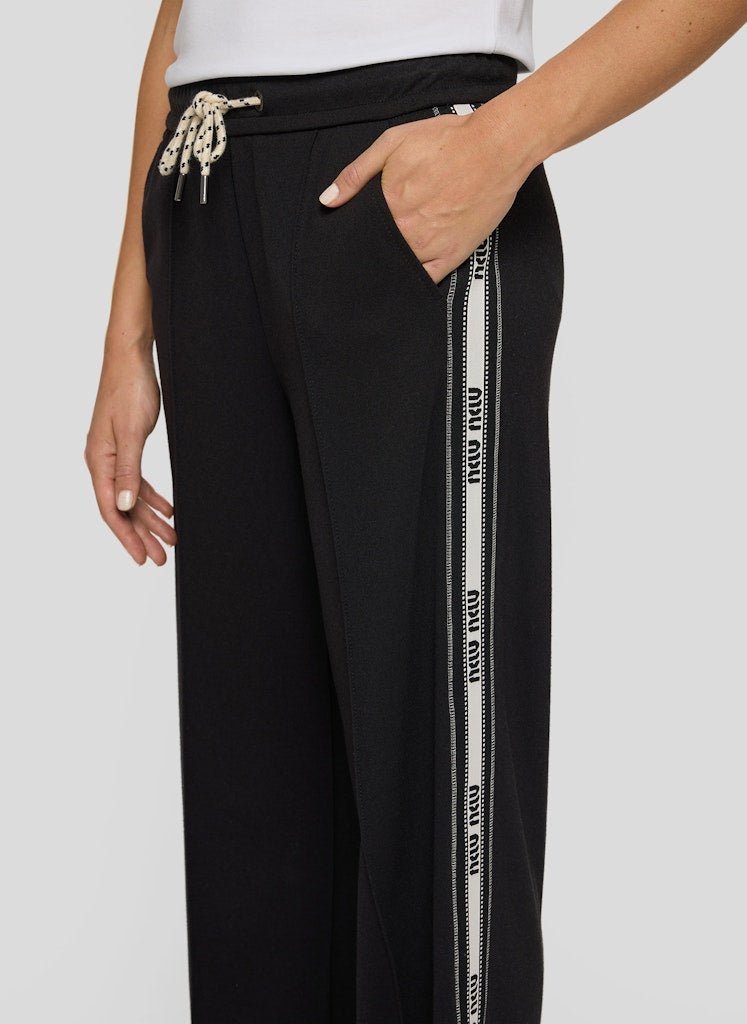 Rabe Black Side Stripe Casual Trousers
