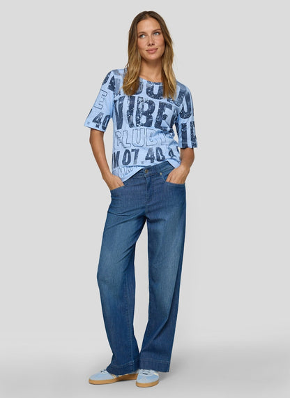 Rabe Pastel Blue Graphic Top