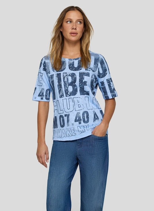 Rabe Pastel Blue Graphic Top