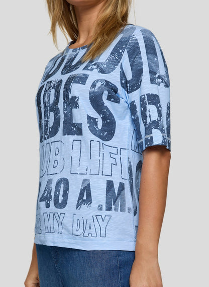 Rabe Pastel Blue Graphic Top