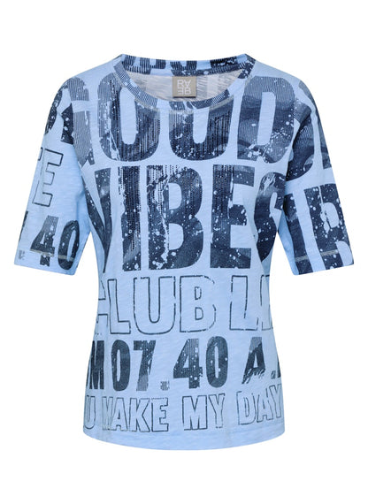 Rabe Pastel Blue Graphic Top