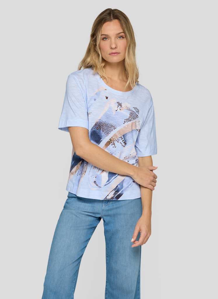 Rabe Light Blue Abstract Print Top