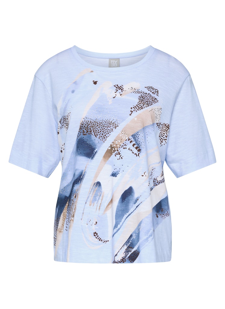 Rabe Light Blue Abstract Print Top