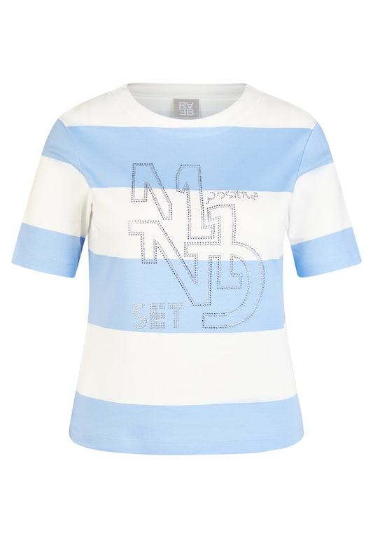 Rabe Blue Short Sleeve Striped Top