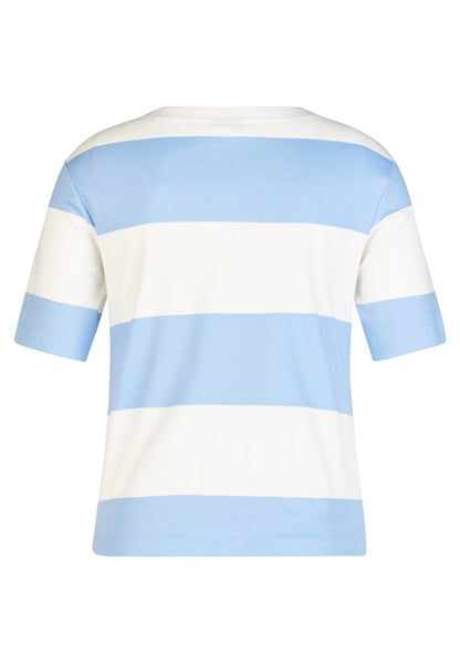 Rabe Blue Short Sleeve Striped Top