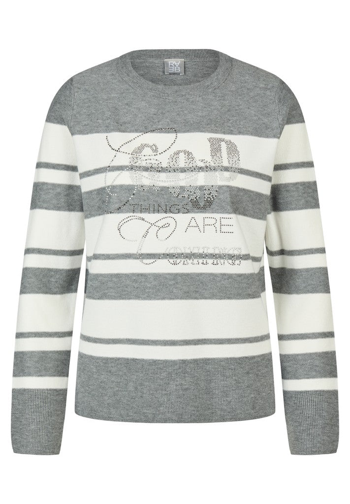 RABE Grey Striped Pullover