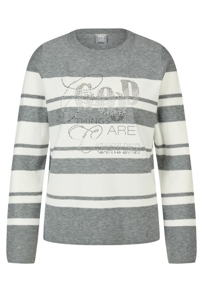 RABE Grey Striped Pullover