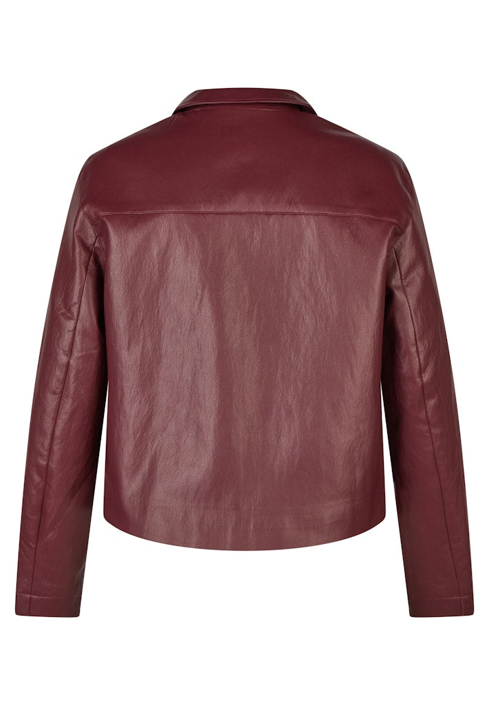 Rabe Burgundy Faux Leather Jacket