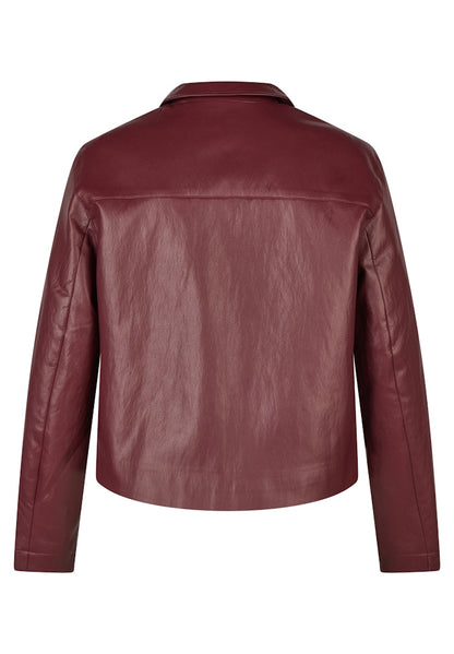Rabe Burgundy Faux Leather Jacket
