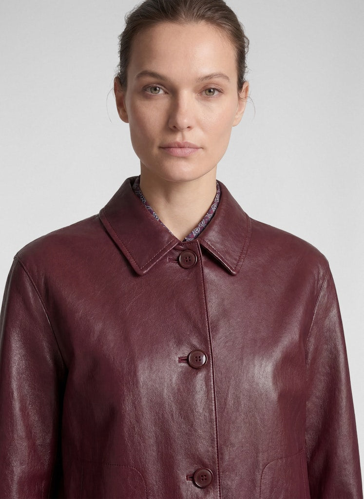 Rabe Burgundy Faux Leather Jacket