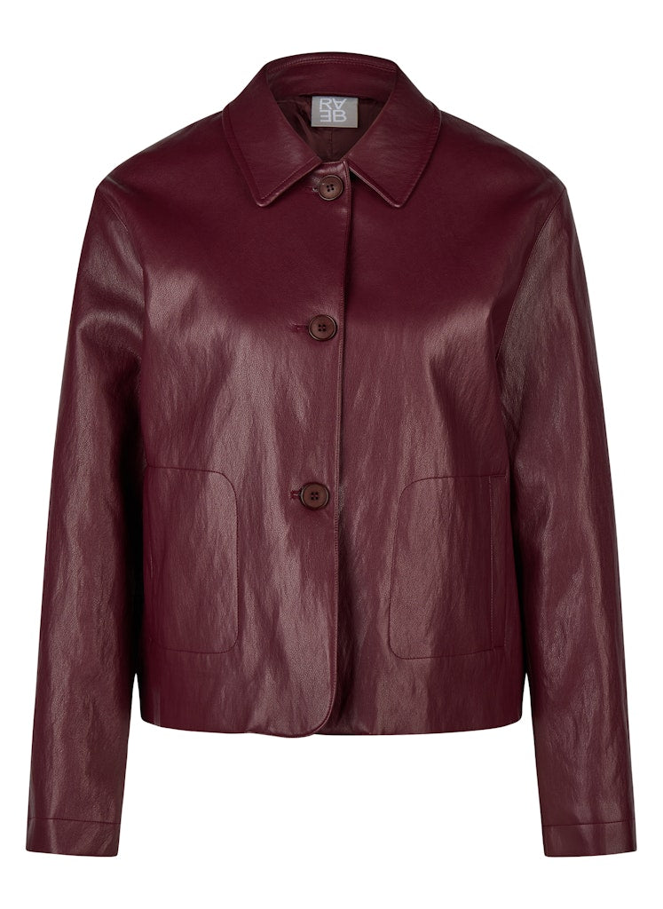 Rabe Burgundy Faux Leather Jacket