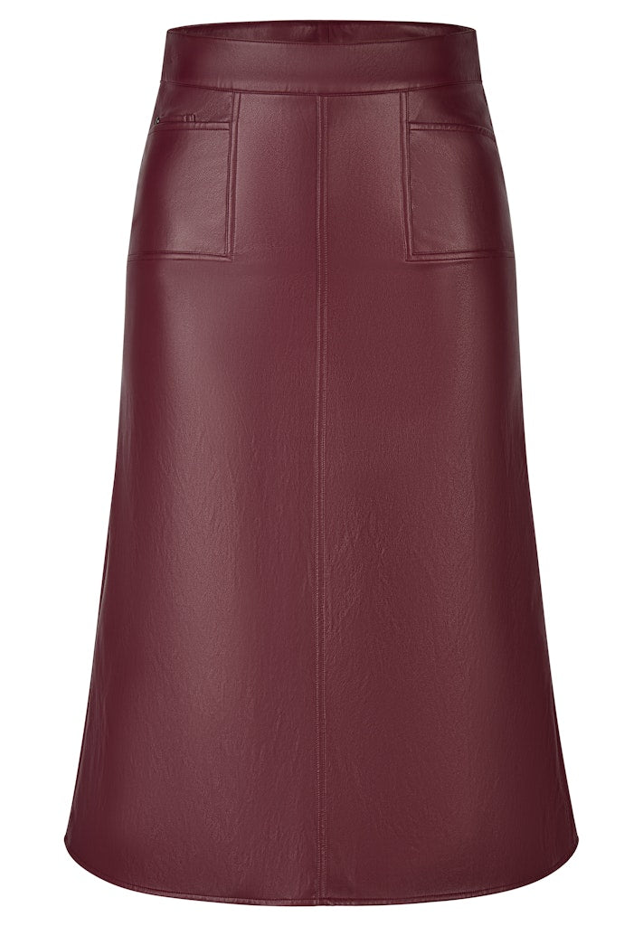 Rabe Burgundy Faux Leather Skirt
