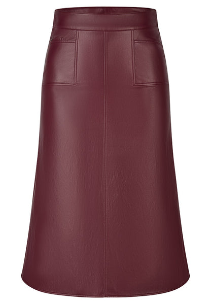 Rabe Burgundy Faux Leather Skirt
