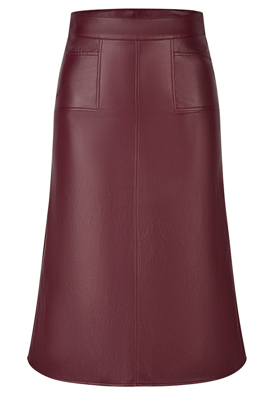 Rabe Burgundy Faux Leather Skirt