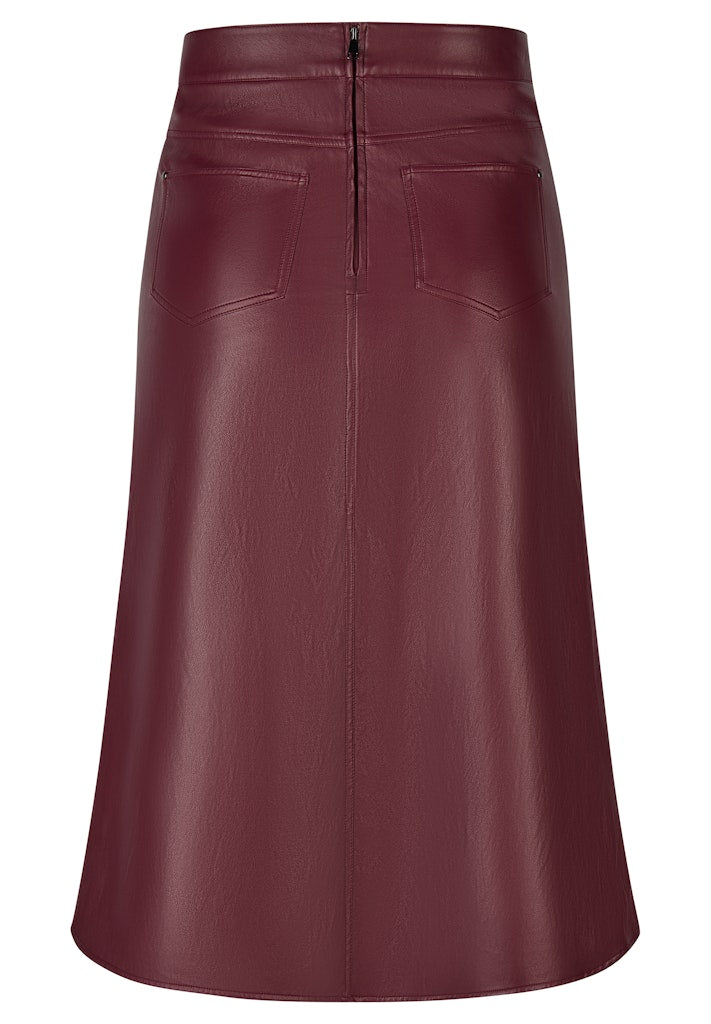 Rabe Burgundy Faux Leather Skirt