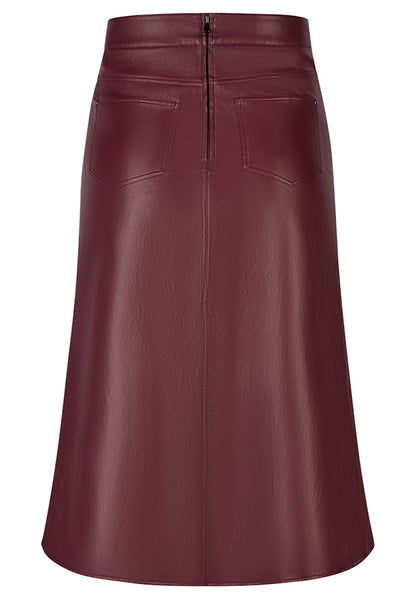 Rabe Burgundy Faux Leather Skirt