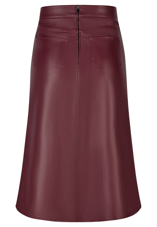 Rabe Burgundy Faux Leather Skirt