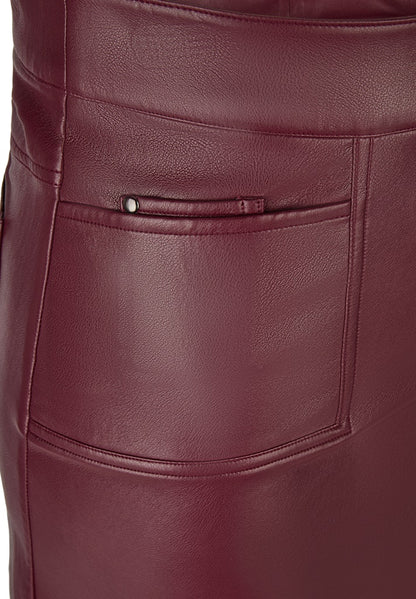 Rabe Burgundy Faux Leather Skirt