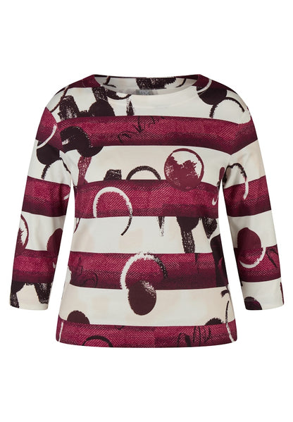 Rabe Burgundy Stripes and Circle Top