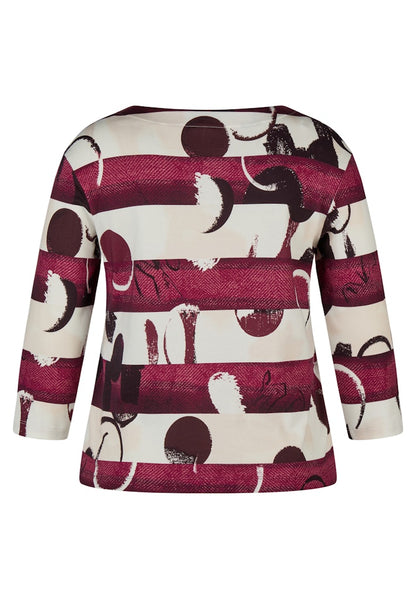 Rabe Burgundy Stripes and Circle Top