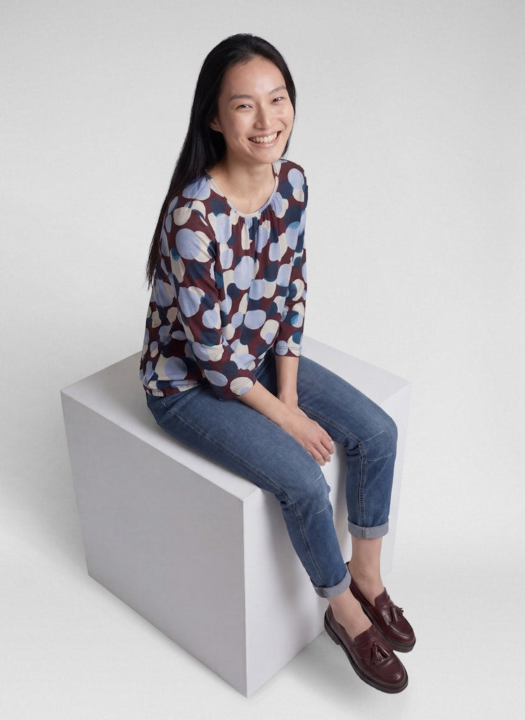 Rabe Blue Dot Print Top