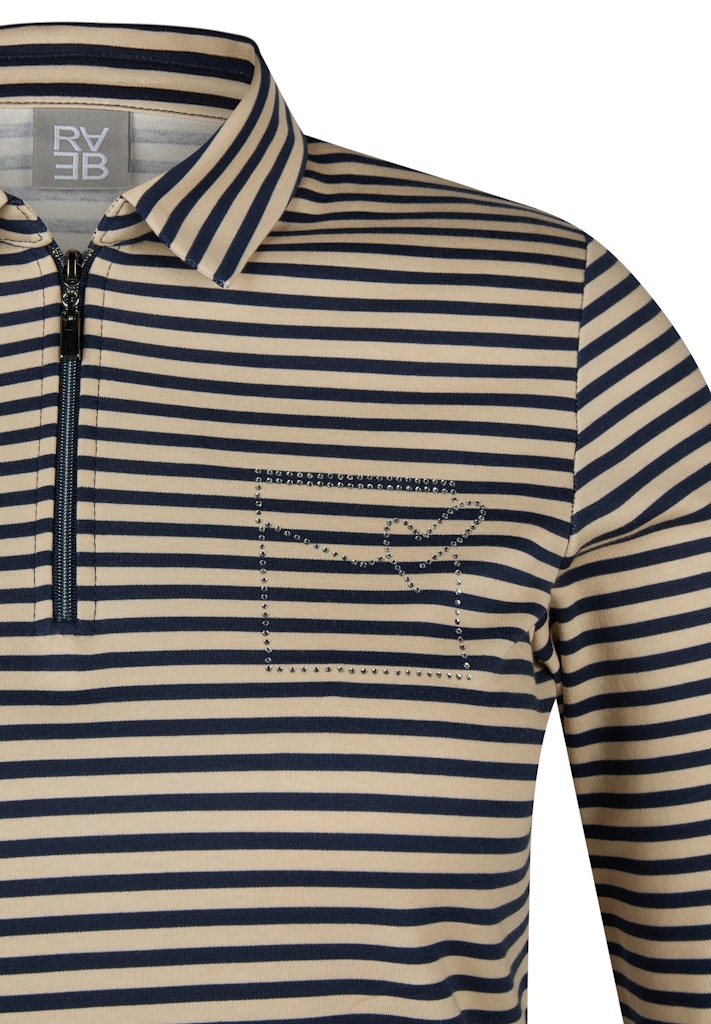 Rabe Navy and Ecru Striped  Top