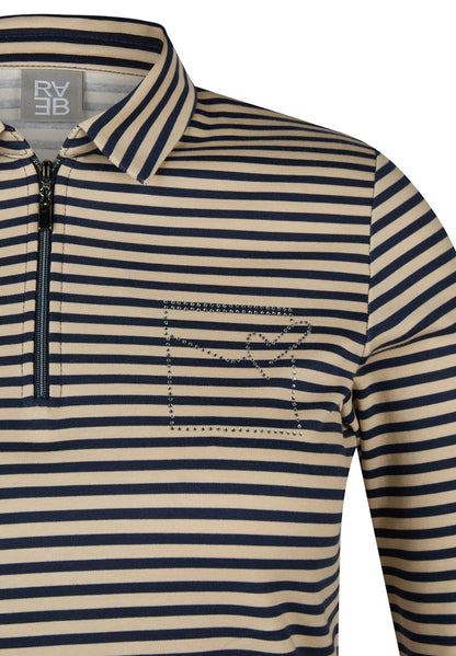Rabe Navy and Ecru Striped  Top