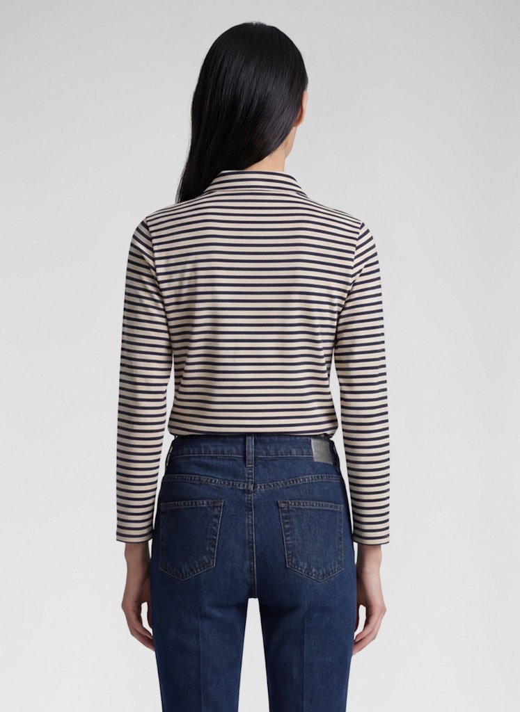 Rabe Navy and Ecru Striped  Top