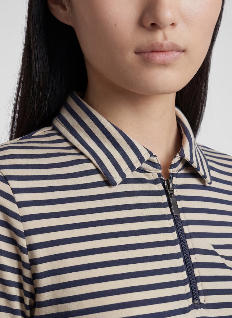 Rabe Navy and Ecru Striped  Top