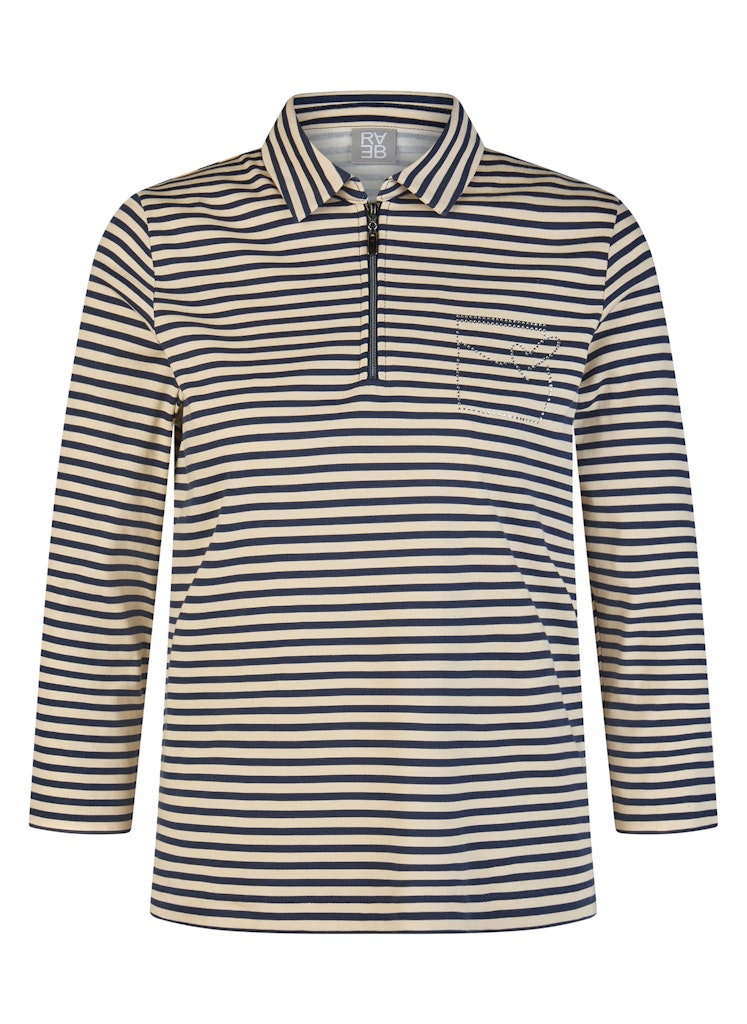 Rabe Navy and Ecru Striped  Top