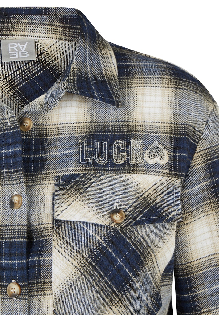 Rabe Navy and Ecru Checked Shirt