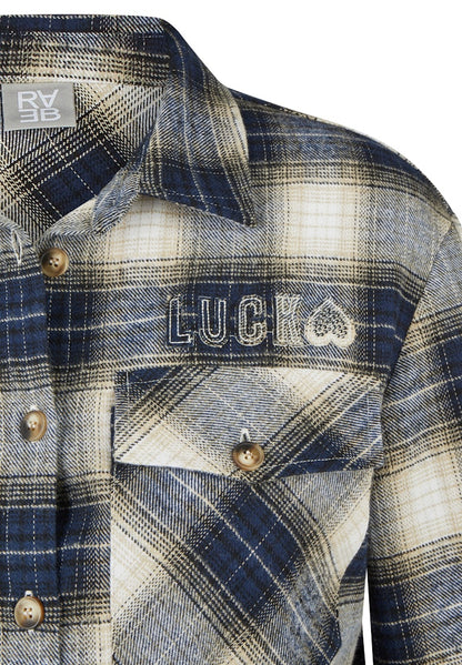 Rabe Navy and Ecru Checked Shirt