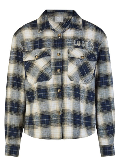 Rabe Navy and Ecru Checked Shirt