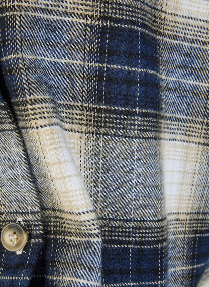 Rabe Navy and Ecru Checked Shirt