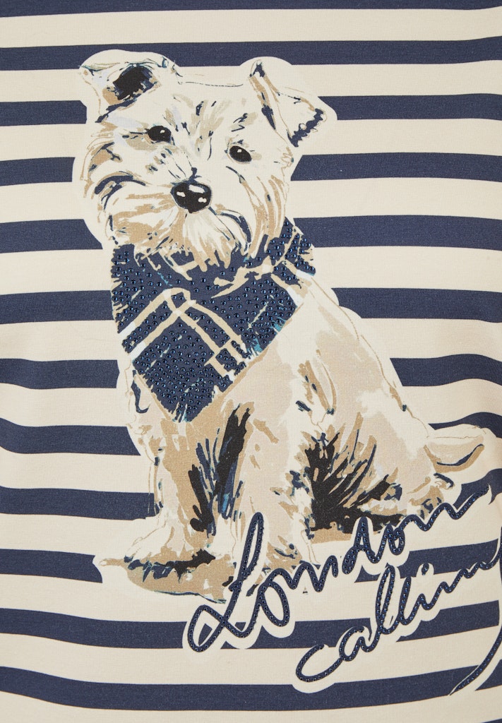 Rabe Striped Top with Dog Motif