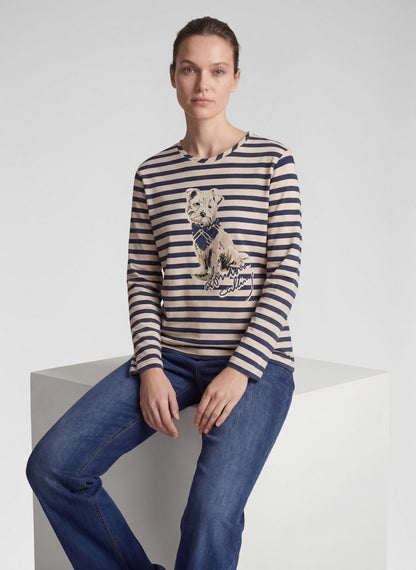 Rabe Striped Top with Dog Motif
