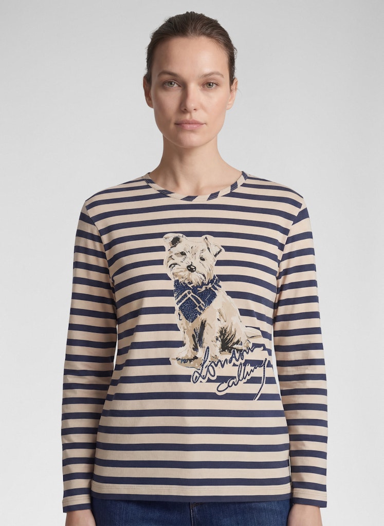 Rabe Striped Top with Dog Motif