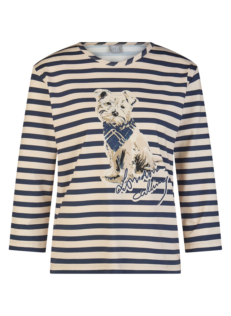 Rabe Striped Top with Dog Motif