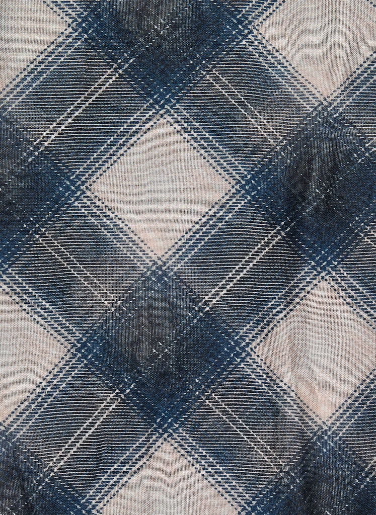 Rabe Navy and Ecru Checked Scarf