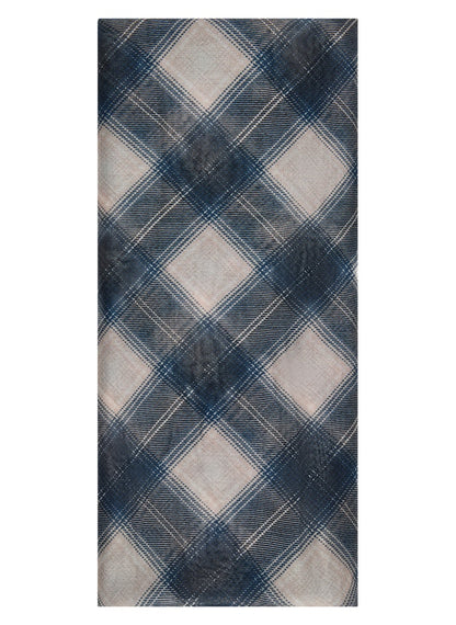 Rabe Navy and Ecru Checked Scarf