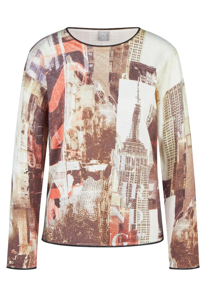 RABE Cityscape Print Pullover