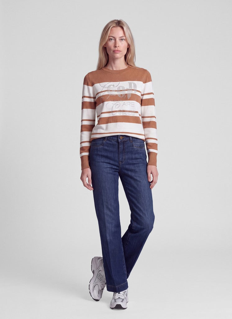 RABE Tan Striped Pullover
