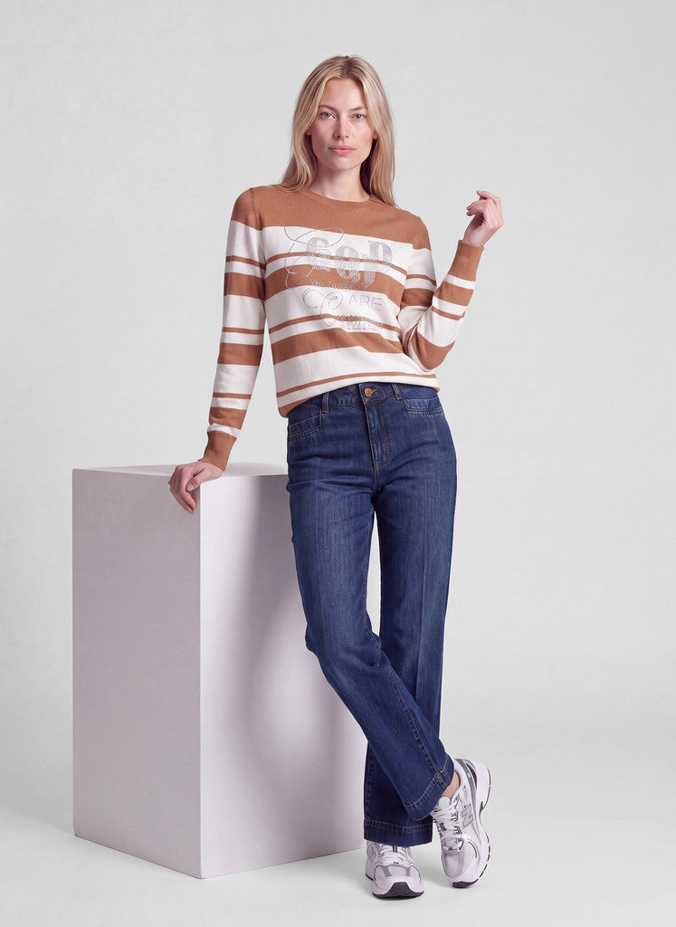 RABE Tan Striped Pullover