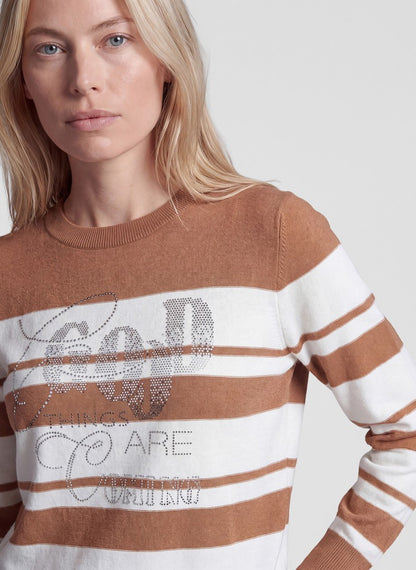 RABE Tan Striped Pullover