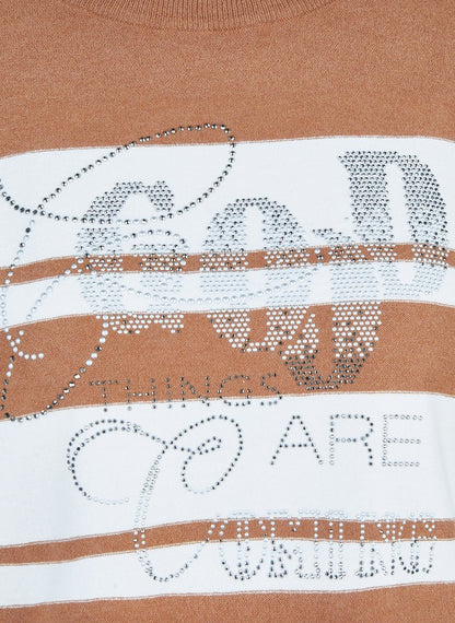 RABE Tan Striped Pullover