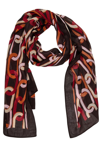 RABE Brown Graphic Print Scarf