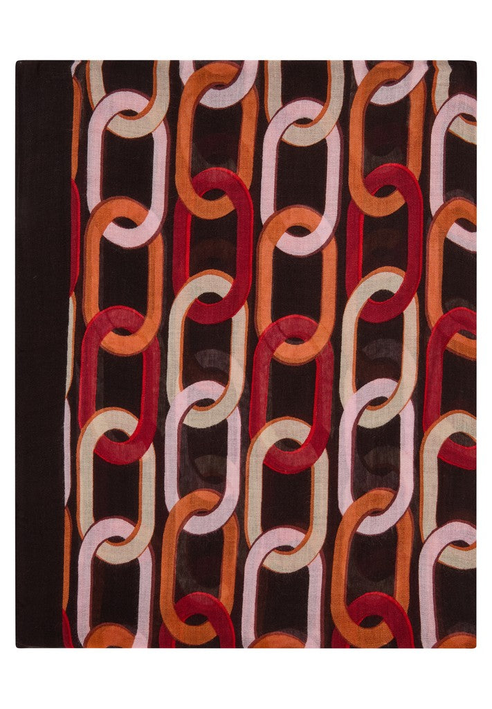RABE Brown Graphic Print Scarf